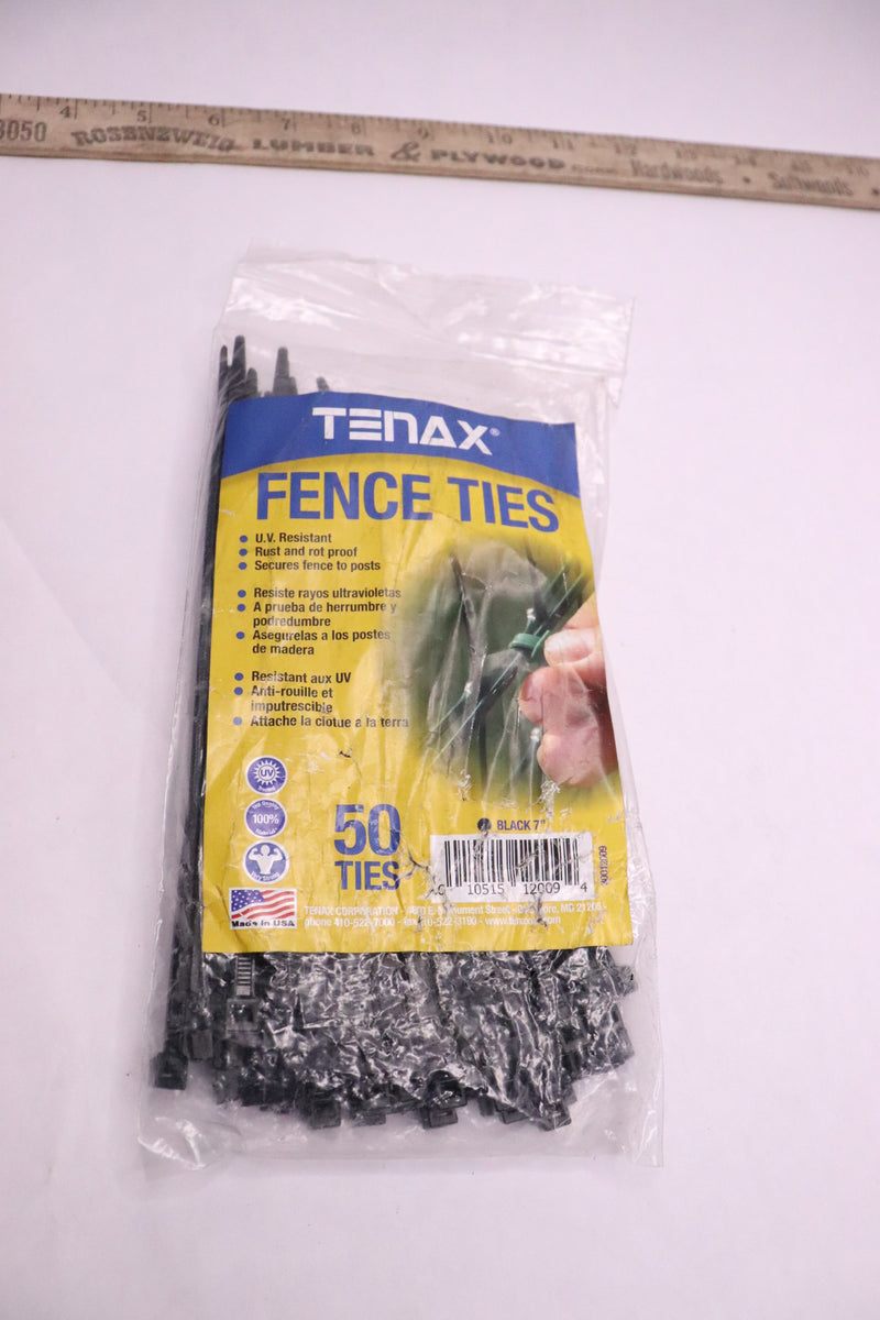 (50-Pk) Tenax Fence Ties Black 7" 30012009