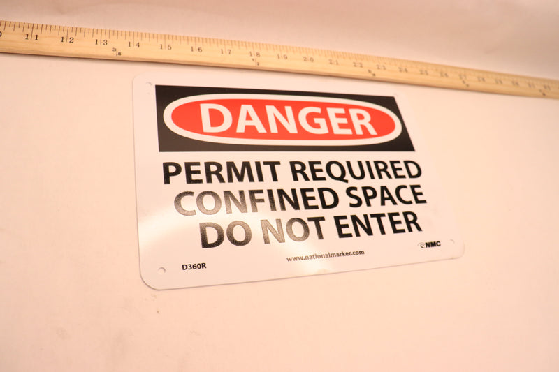 NMC Danger Confined Space Permit Required Sign Rigid Plastic 7" x 10" D360R