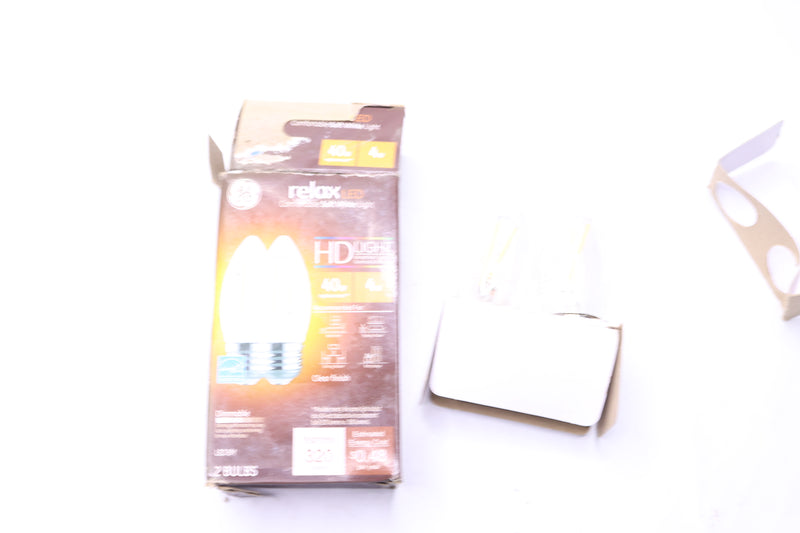 (2-Pk) GE Relax HD Decorative LED Light Bulbs Soft White Clear 300 Lumens 4-Watt