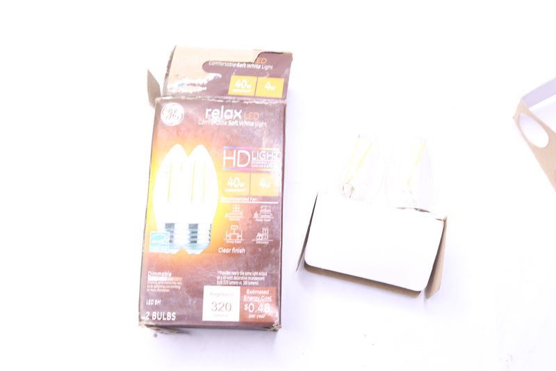 (2-Pk) GE Relax HD Decorative LED Light Bulbs Soft White Clear 300 Lumens 4-Watt