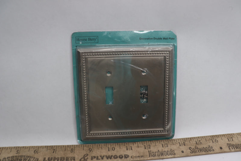 Henne Bery Sunken Pearls Decorative Wall Plate Double Toggle Satin Nickel