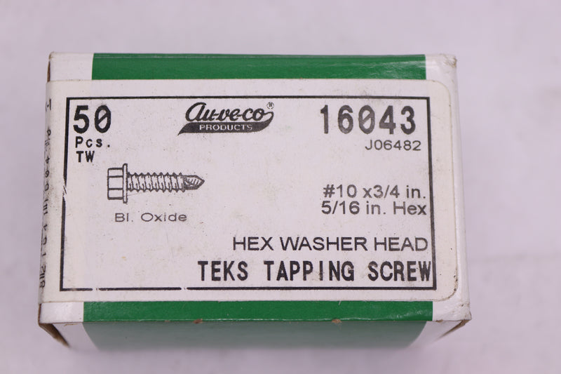 (50-Pk) Auveco Hex Washer Head Self-Drilling Teks Screw