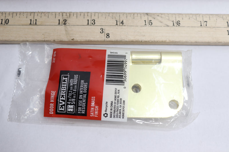 Everbilt Door Hinge Satin Brass 5/8" Radius x 4" 237 076