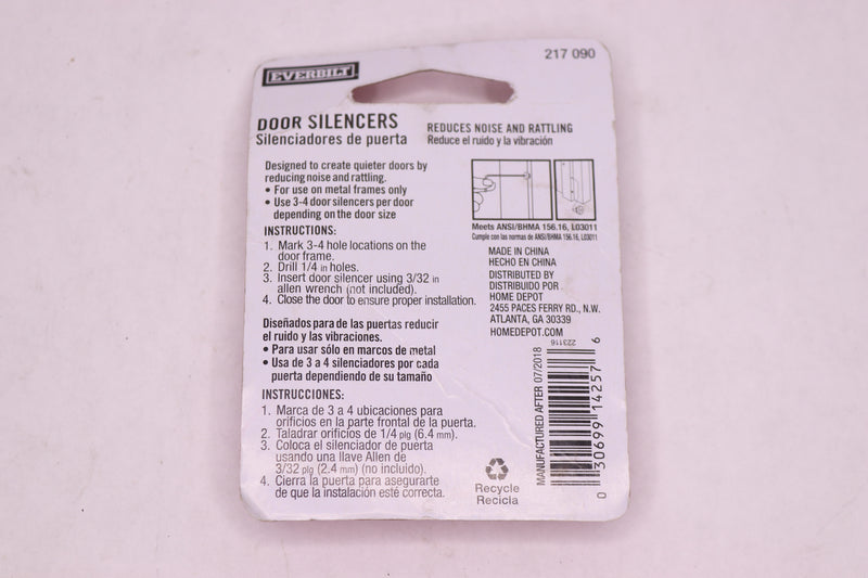 (12-Pk) Everbilt Door Silencers Gray 217090