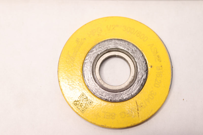 Flexitallic Spiral Wound Gasket Stainless Steel Yellow 300/600 ASME HPG 1/2"