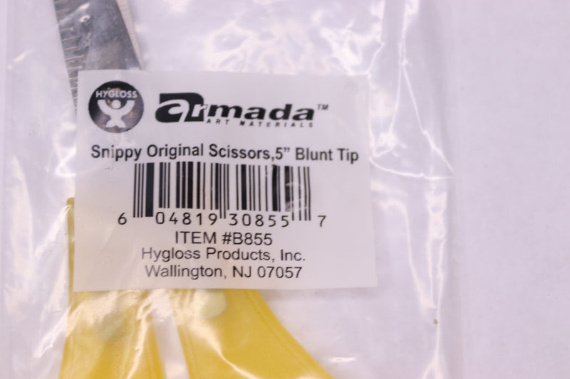 Armada Art Snippy Blunt Tip Scissors Stainless Steel Blades Yellow 5" S855