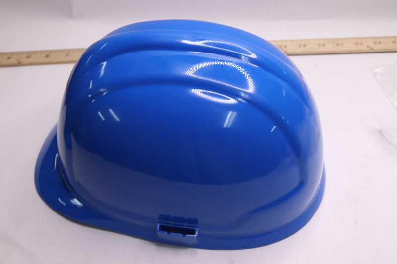 Safety Works Protective Cap Style Hard Hat Slip Ratchet 4 Point Suspension Blue