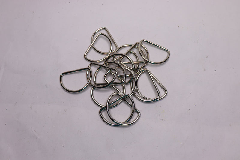 (20-Pk) Mandala Crafts Heavy Duty D-Ring Assortment Silver Metal 2" Wide
