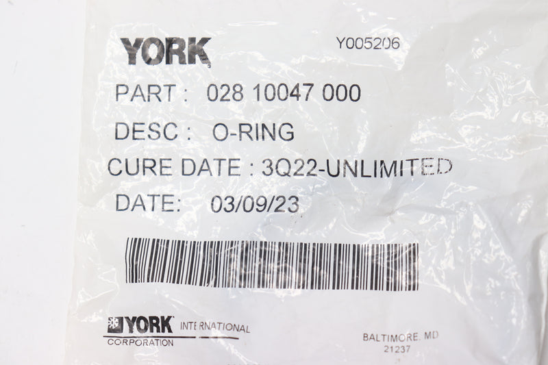 York Seal O-Ring 2-5/8"X 3/16" 02810047000