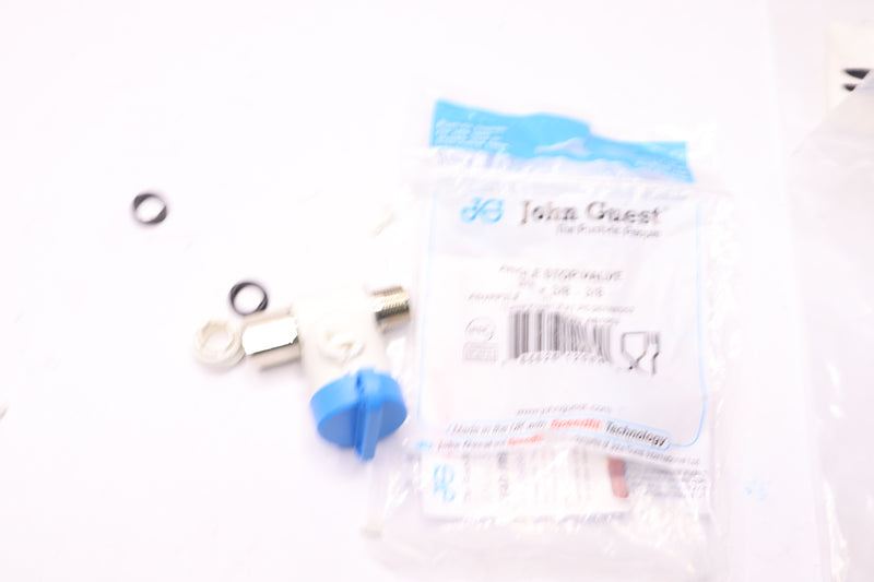 John Guest Angle Stop Adapter Valve Push to Connect Plastic 3/8" x 3/8" x 3/8"