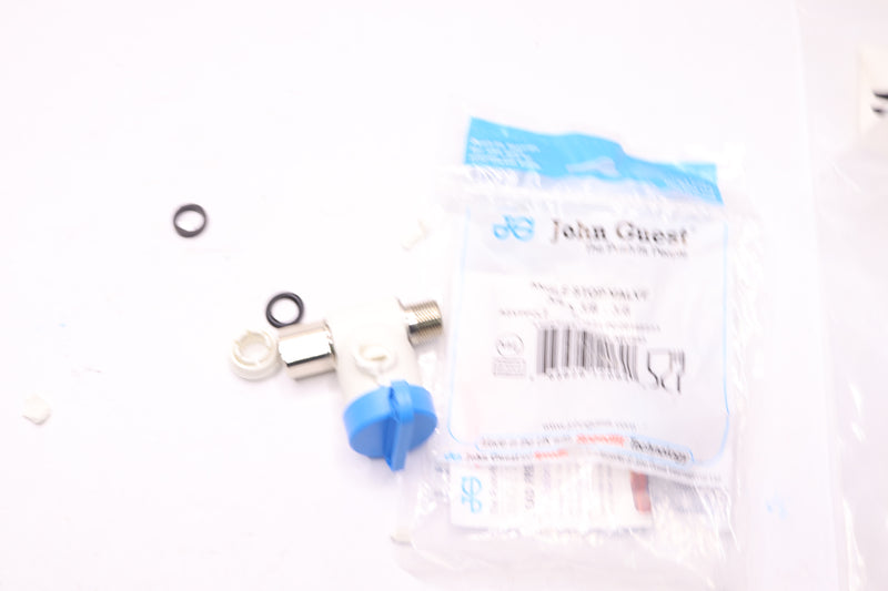 John Guest Angle Stop Adapter Valve Push to Connect Plastic 3/8" x 3/8" x 3/8"