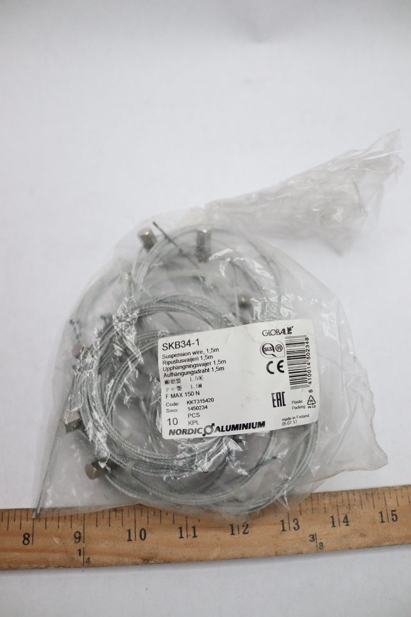 (10-Pk) Nordic Suspension Wire Cable Aluminum 1.5m SKB 34-1