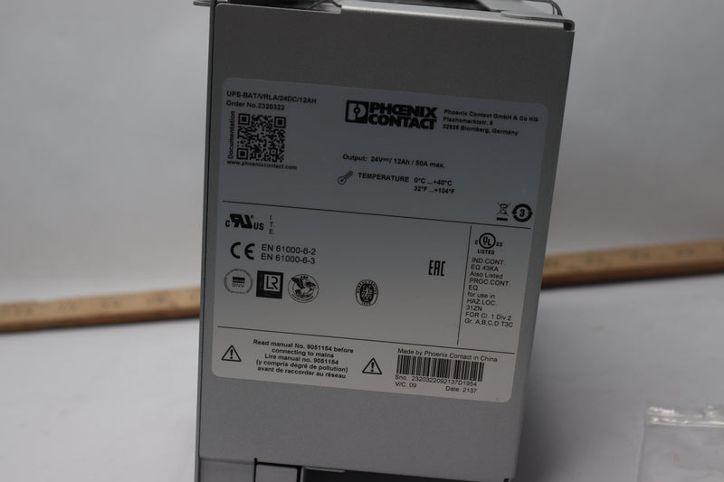 Phoenix Contact Battery Packs UPS Lead Acid 24 VDC 12 Ah IP20 IQ Quint Power