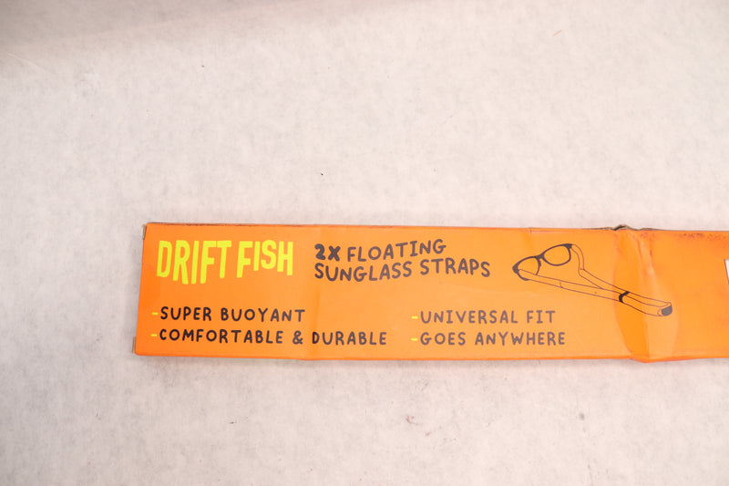 (2-Pk) DriftFish Floating Sunglass Strap for Men and Women Black
