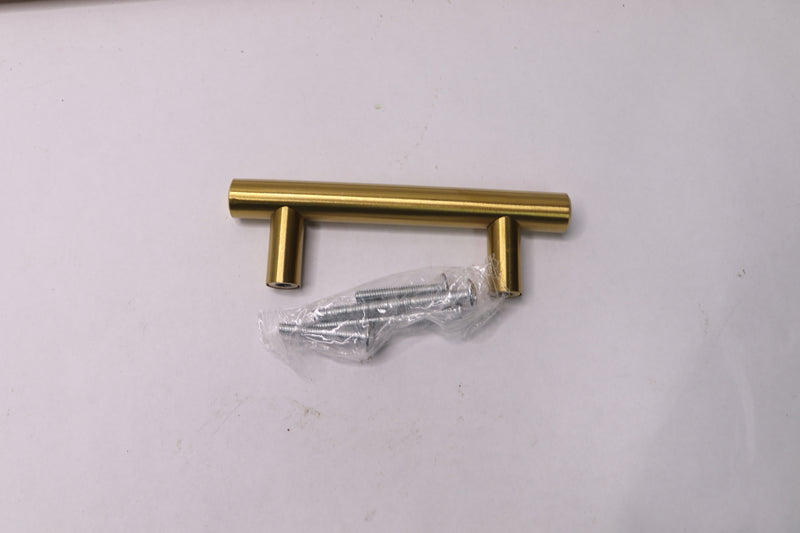 Goldenwarm Kitchen Cabinet Door Handle T Bar Tube Pull SS Brushed Brass 4"L