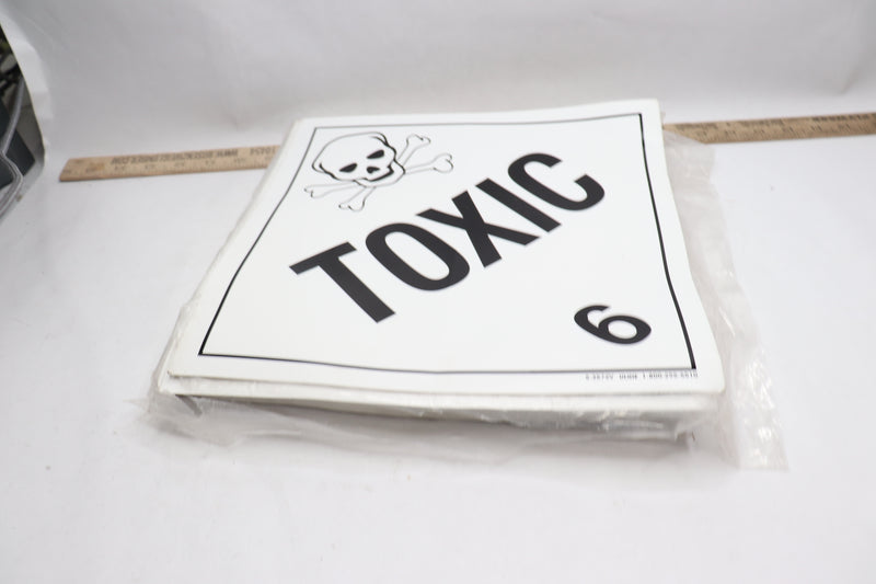 (100-Pk) Uline DOT Placard Toxic Adhesive Vinyl S-3572V
