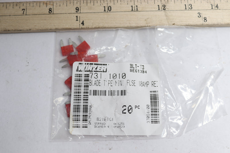 (20-Pk) Winzer Blade Tape Mini Fuse 10Amp Red 731.1010