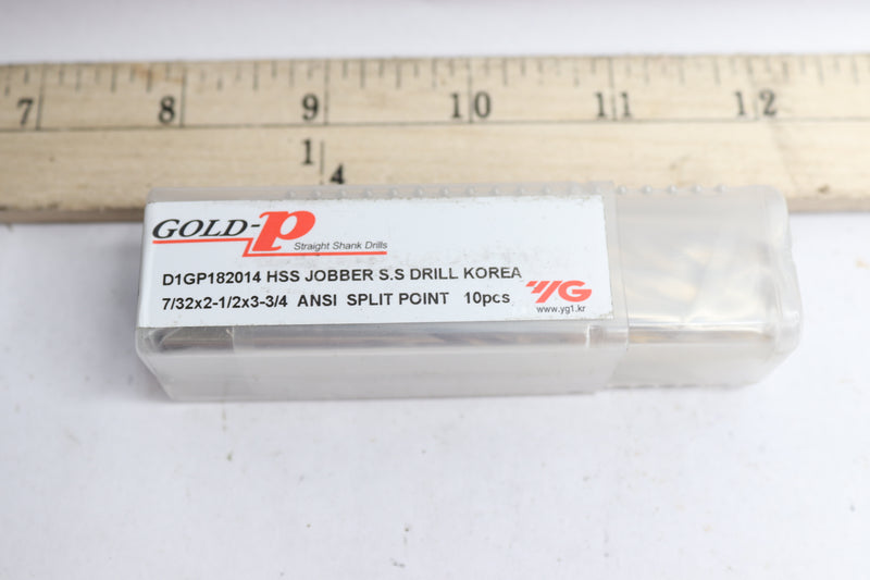 (10-Pk) GOLD-P Jobber Drill 7/32" x 3.750" D1GP182014