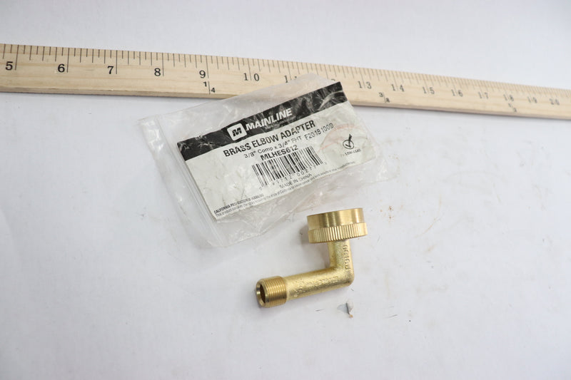 Mainline Elbow Adapter Brass 3/8" Comp. x 3/4" FHT MLHES612