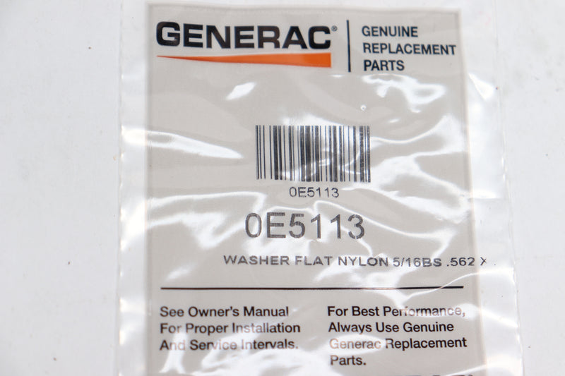 Generac Flat Washer High Strength Nylon Plastic 5mm ID 10mm OD