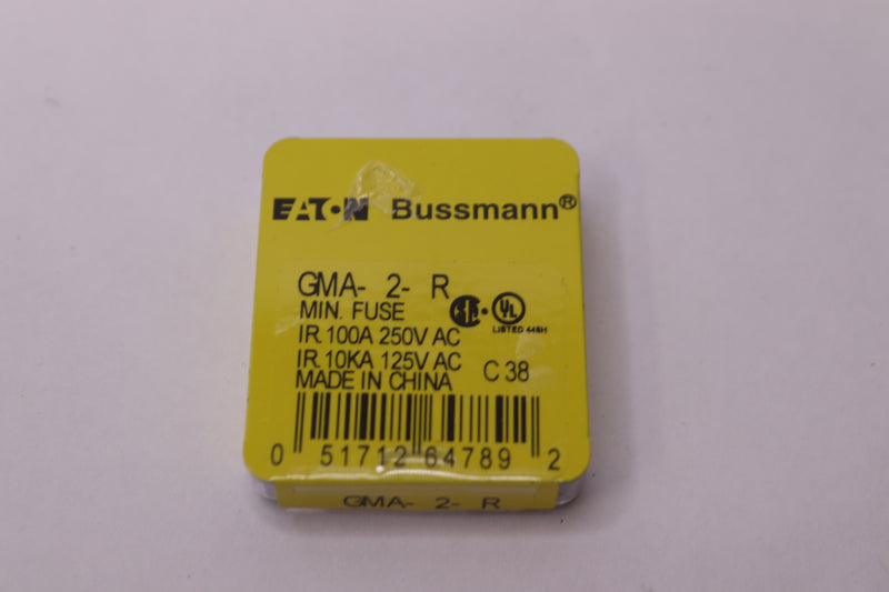 (5-Pk) Bussmann Fast Acting Glass Fuse 2A GMA-2-R