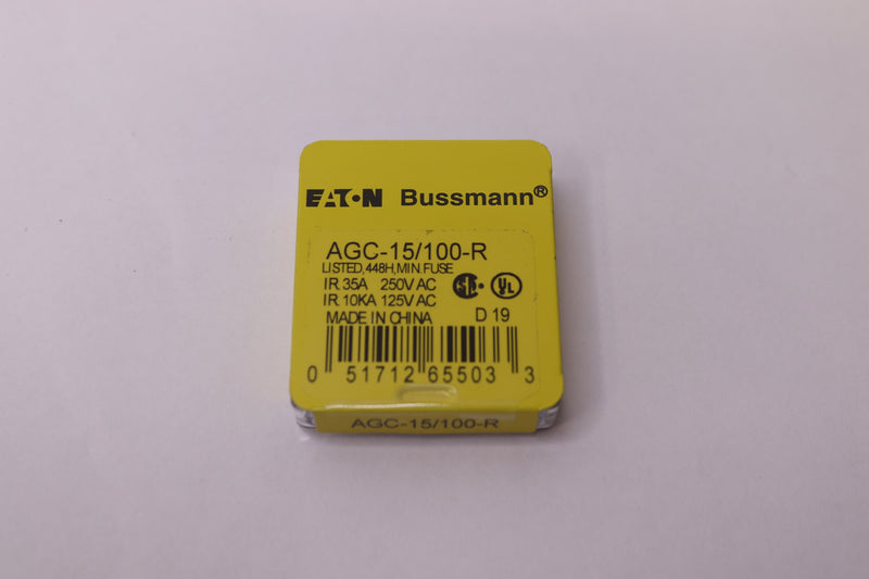 (5-Pk) Eaton Bussmann Cylindrical Cartridge Fuse BK/AGC-15/100-R