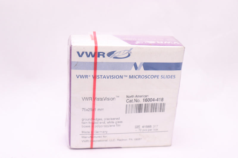 (72-Pk) VWR Microscope Microslide 25mm x 75mm x 1mm 16004-418