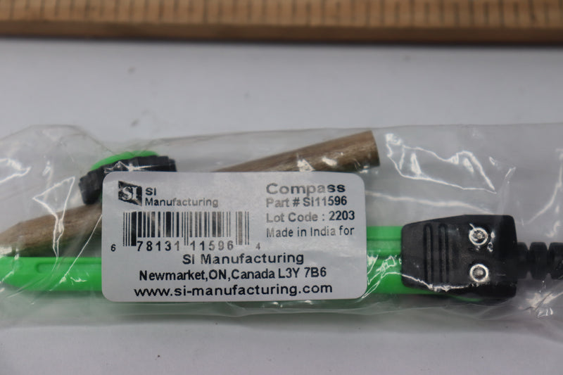 SI Manufacturing Plastic Compass Green 5-1/2" L SI111596