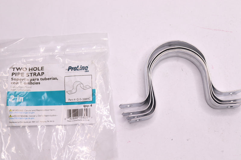 (4-Pk) Proline Pipe Strap Galvanized 2" G13-200HC