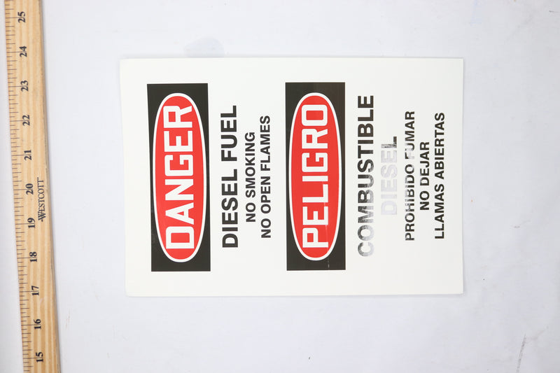 "Danger Diesel Fuel No Smoking No Open Flames" 7" x 10"