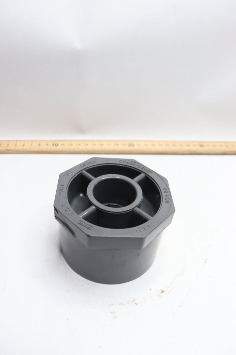 Lasco Schedule 80 Reducer Bushing PVC Spigot x Socket 3" x 1" D2464/D2467