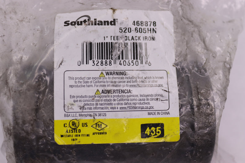 Southland Tee Malleable Iron 1" x 1" x 1" 520-605HN