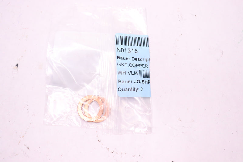 (2-Pk) Bauer Compressors Gasket Ring Copper N01316