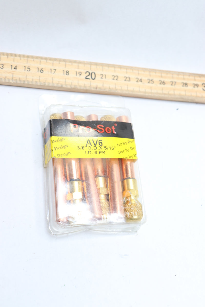 (6-Pk) Pro-Set Tube Extension Valve Copper 3/8" OD x 5/16" ID AV6