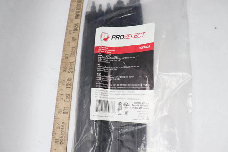 ProSelect Cable Ties Nylon Black 24" PSCTB24