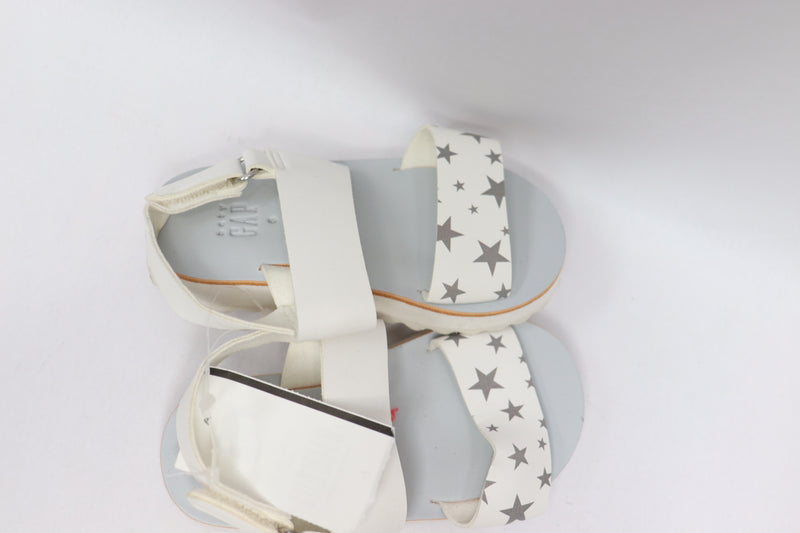 Gap Toddler Two-Strap Sandals White with Star Print Size 6 811354-00-1