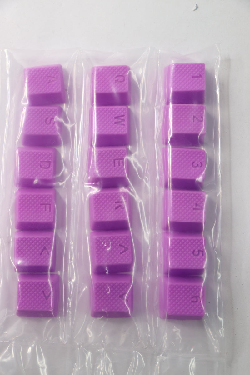 (18-Pk) Vulture Rubber Cherry MX Double Shot Backlit Keycaps with Tool Purple