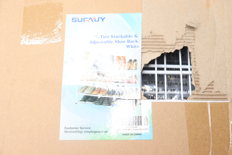 Sufauy Stackable Shoe Shelf Storage Organizer Shoe Rack 3-Tier White