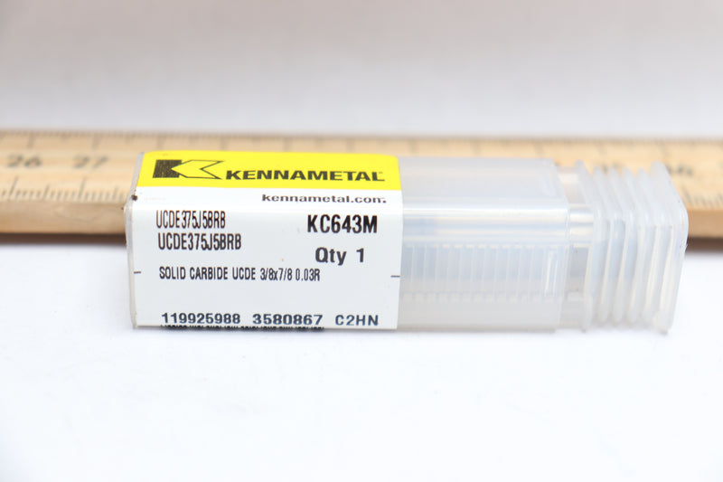 Kennametal Solid Carbide End Mill 3/8" x 7/8" KC643M