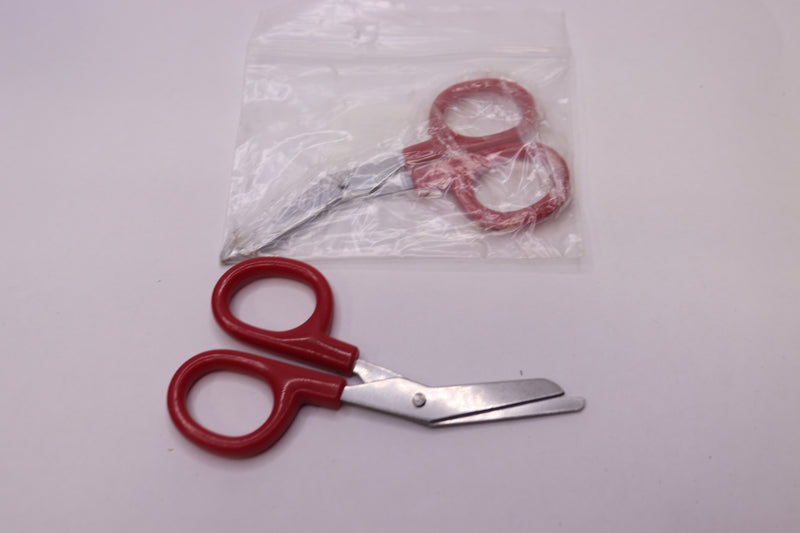 (2-Pk) First Aid Only Kit Scissors Red with Angled Blade 4" 730010