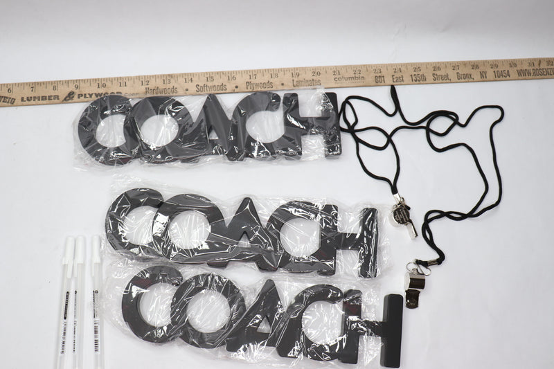 (8-Pk) Amyhill Gifts Soccer Coach Wood Sign Thank You Coach Whistle - Incomplete