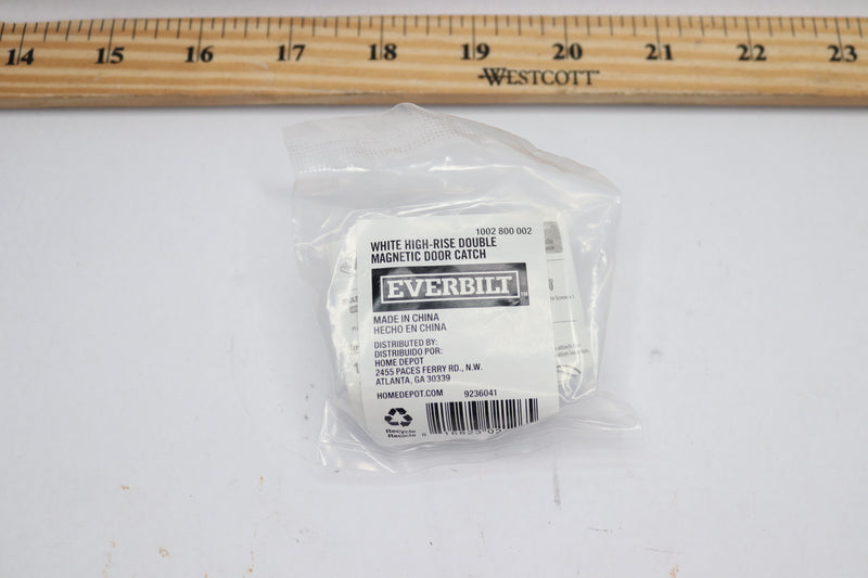 Everbilt High Rise Double Magnetic Door Catch White 9236041