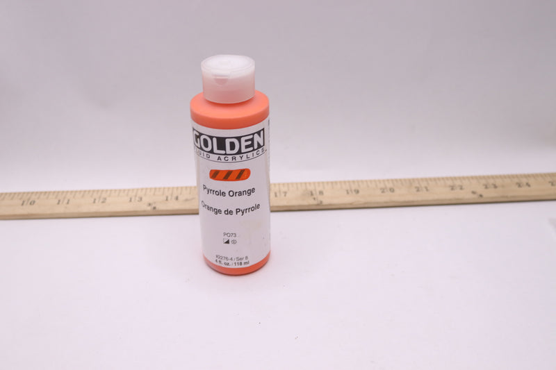 Golden Fluid Acrylic Paint Pyrrrole Orange 4 oz. 2276-4