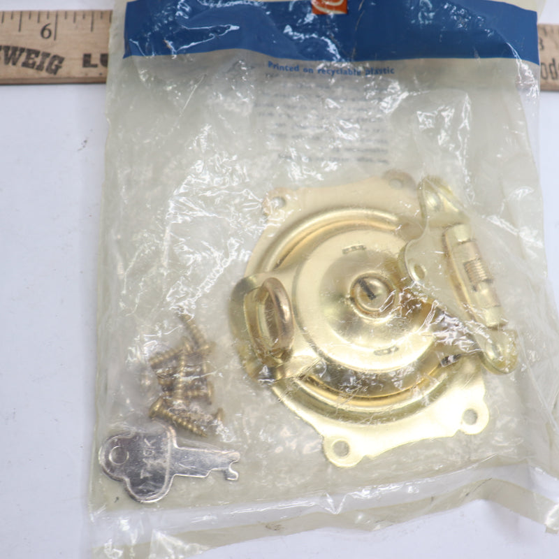 Rockler Trunk Lock with Key Polished Brass