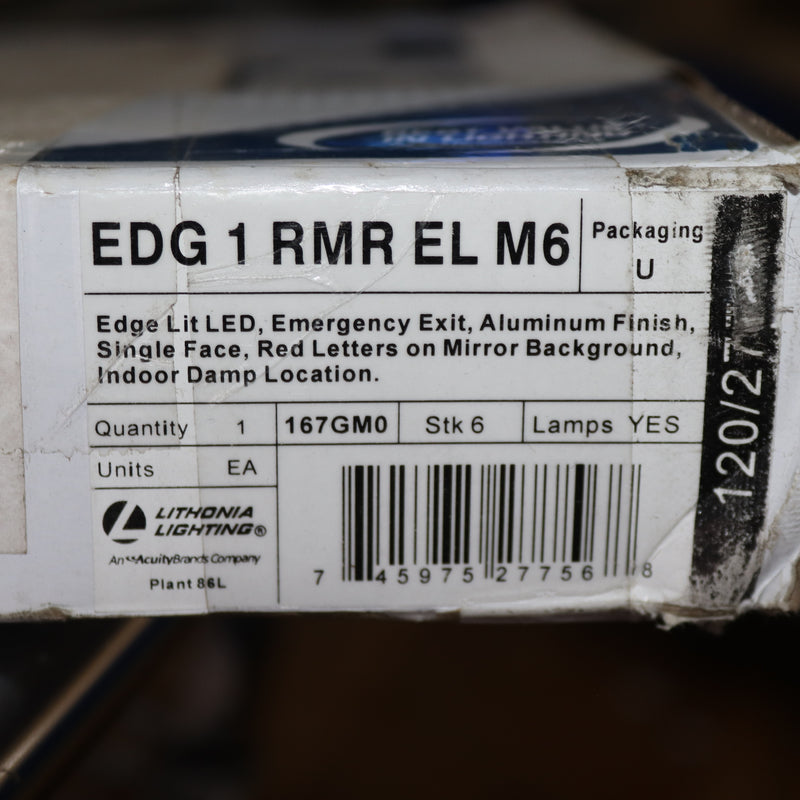 Lithonia Lighting Emergency EDG Series LED Edge-Lit Exit Sign 120/277V