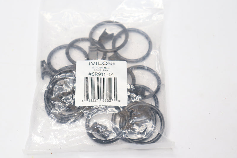 Ivilon Drapery Curtain Clip Rings Black SR911-14