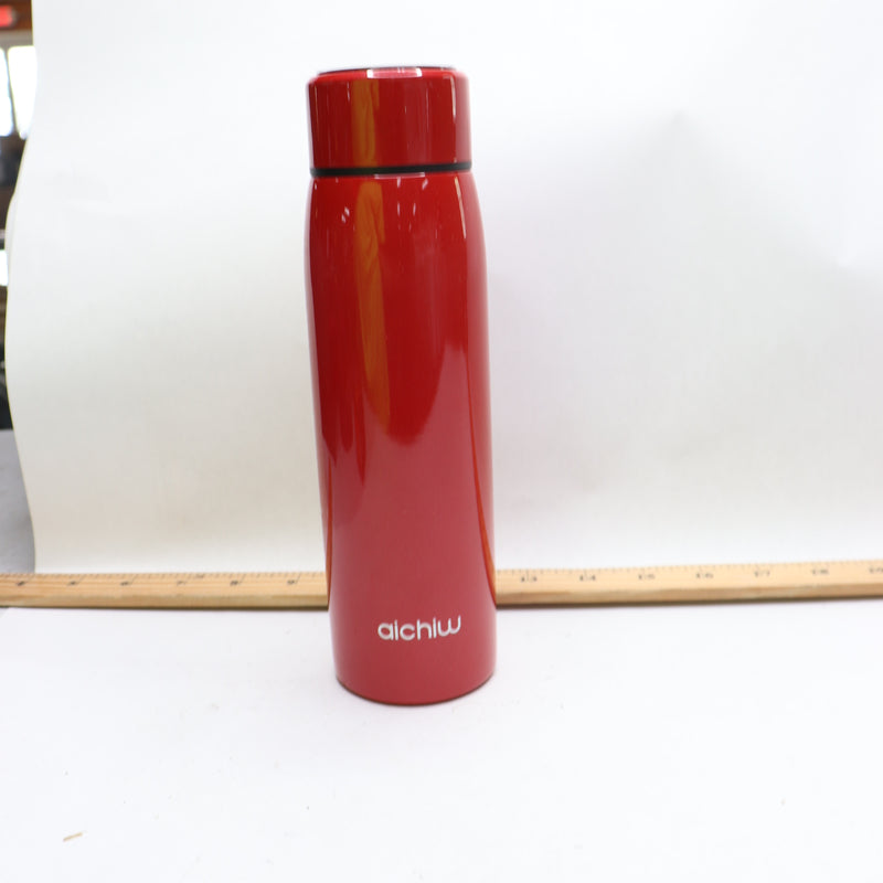 Aichiw Water Bottle Double Wall Vacuum Insulated Stainless Steel Red 13 oz