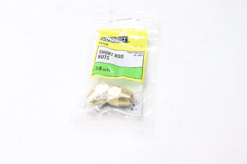 (2-Pk) Everbilt Short Rod Nuts Flare 3/8" A-160