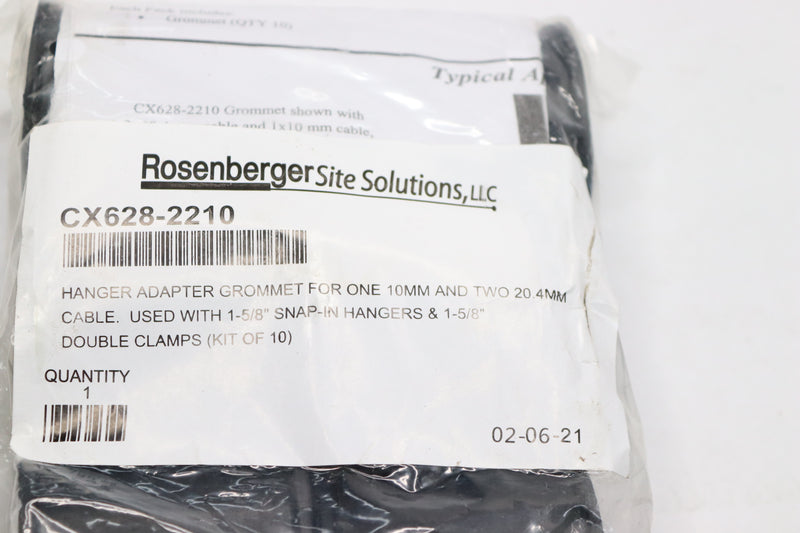 (10-Pk) Rosenberger Hanger Adapter Grommet 10mm Cable x 1-5/8" CX628-2210