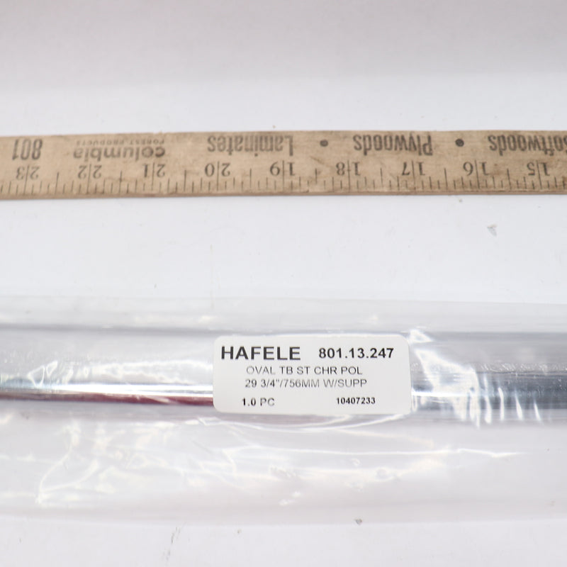 Hafele Welded Steel Oval Wardrobe Tube w/ Supports 29-3/4" 756mm